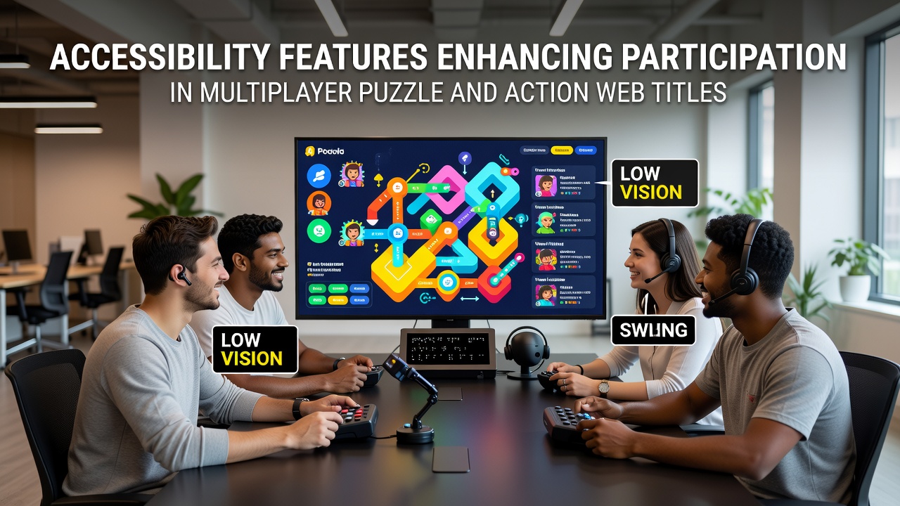 Illustration adaptiver Eingabemethoden und Screenreader-Integration in einem Action-Webspiel mit Multiplayer-Elementen