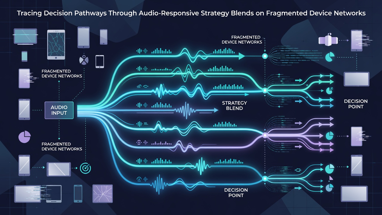 Visualisierung fragmentierter Gerätenetzwerke mit audio-gesteuerten Strategie-Elementen